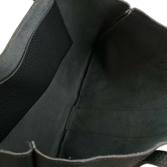 Vince Camuto Womens Black Gray Pebbled Vegan Leather Luck Tote Handbag Purse - Picture 6 of 13